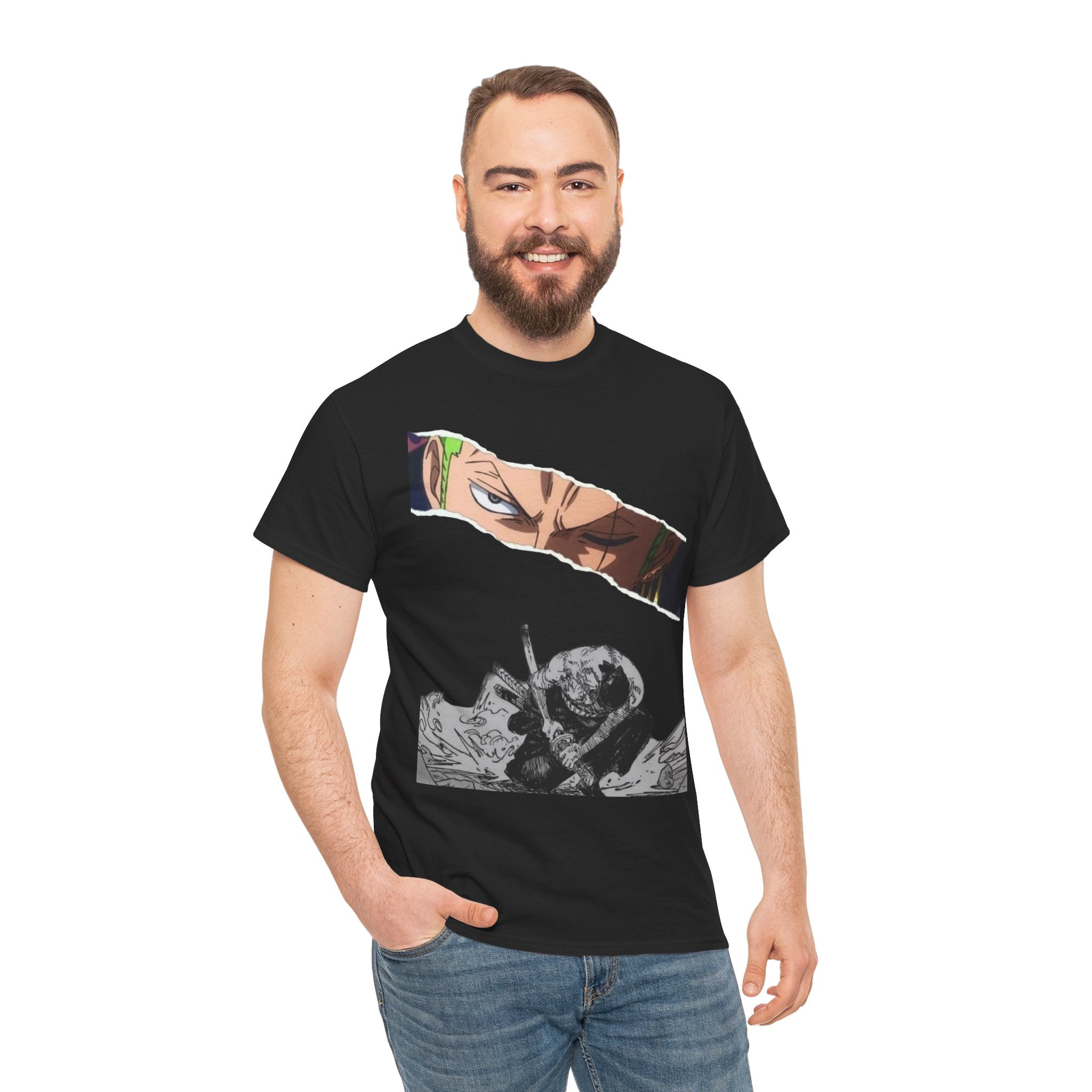 Anime Inspired Unisex Heavy Cotton Tee, Graphic Tee for Fans, Casual Wear, Gift for Gamers, Streetwear, Summer Style