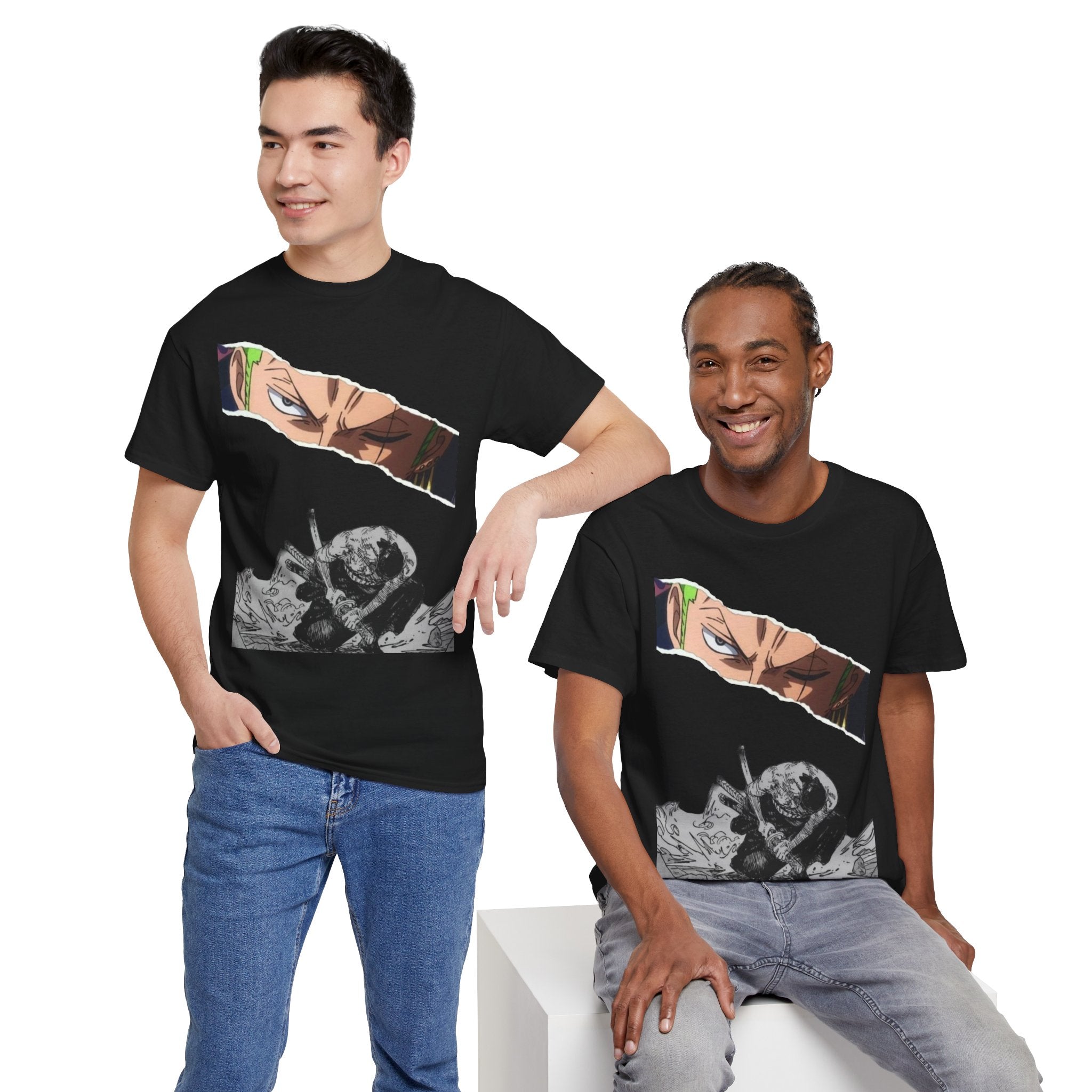 Anime Inspired Unisex Heavy Cotton Tee, Graphic Tee for Fans, Casual Wear, Gift for Gamers, Streetwear, Summer Style