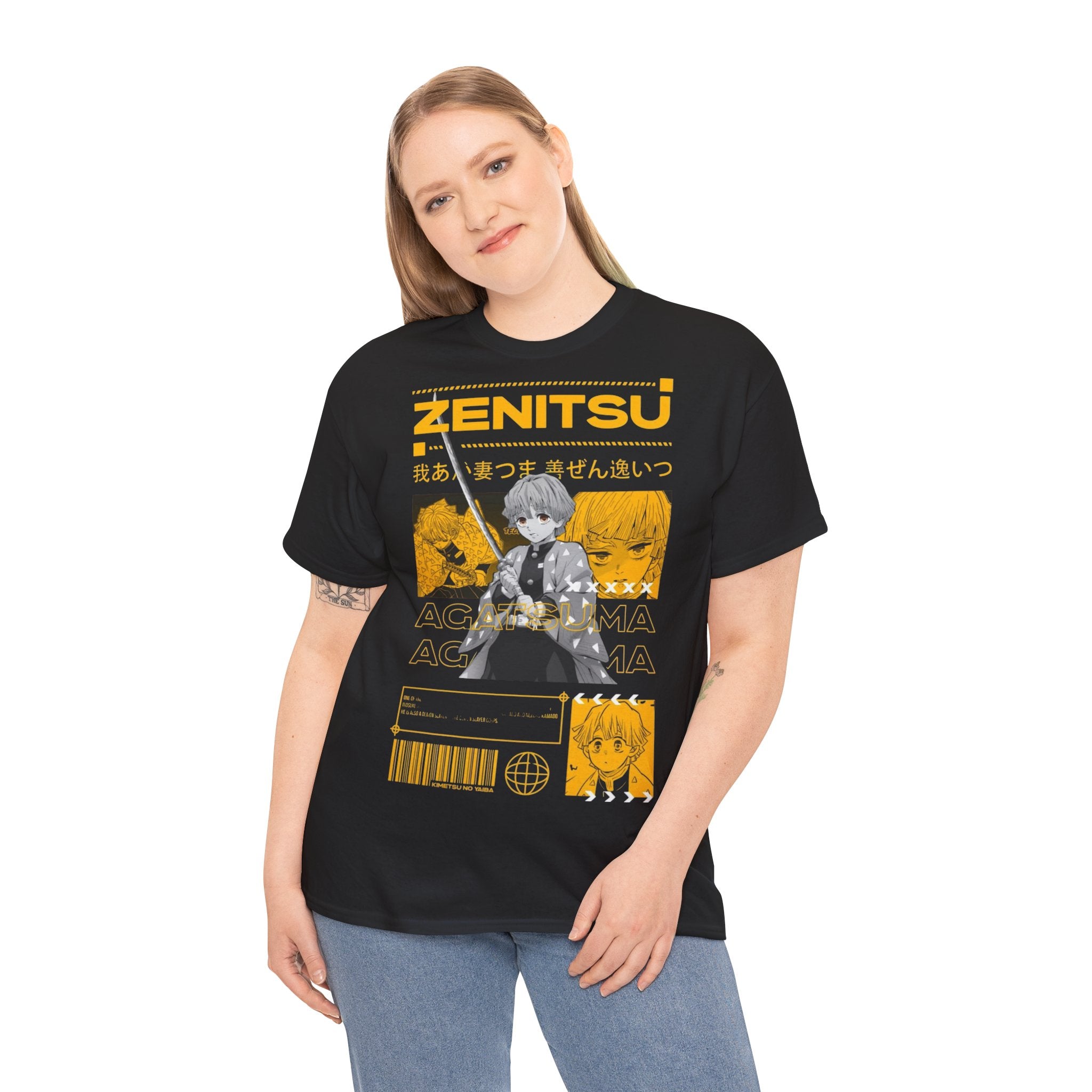 Anime-Inspired Unisex Heavy Cotton Tee, Casual Wear, Gift for Anime Lovers, Streetwear, Everyday Fashion